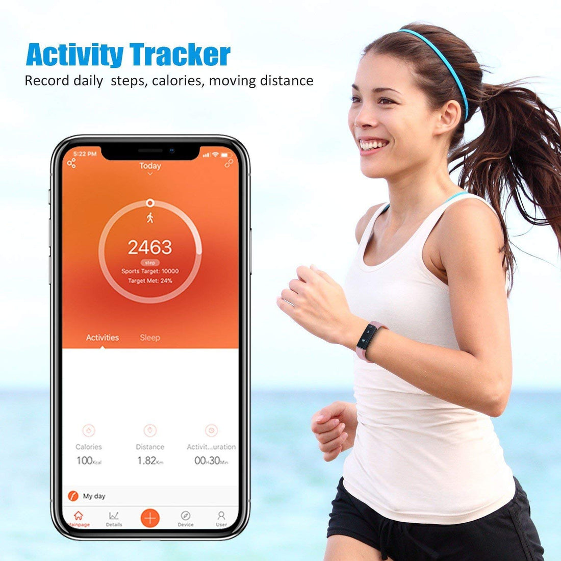 SmartFit SlimTrack Watch: Free Band, Multi-Device Sync