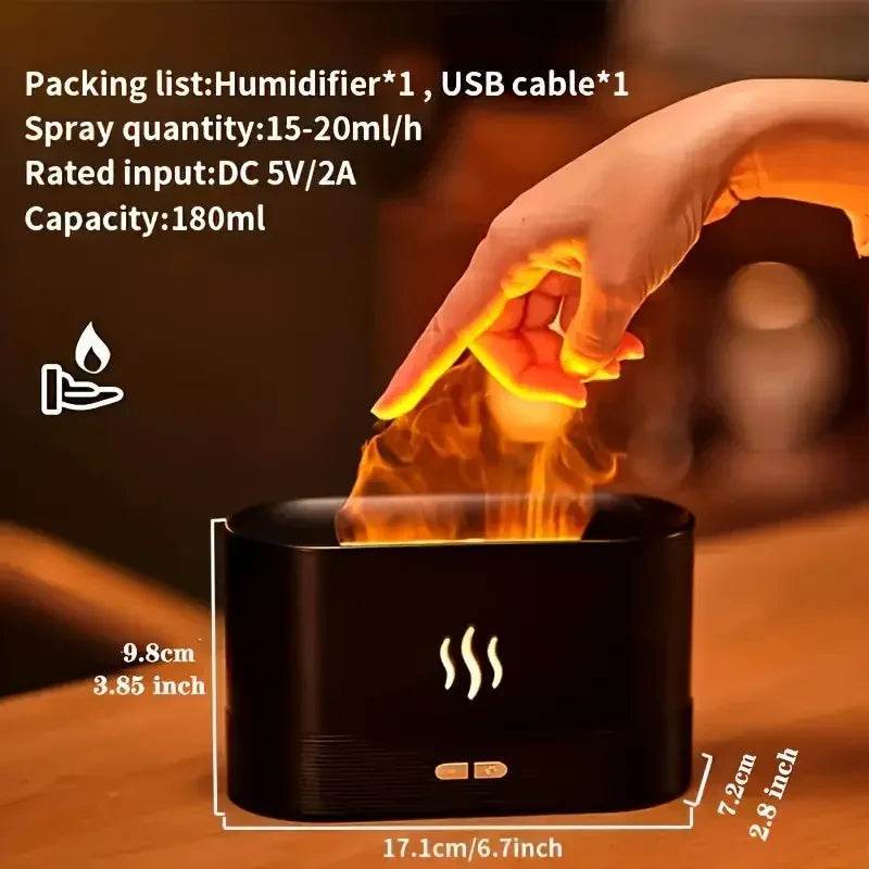 Simulated Flame Aroma Diffuser & Ultrasonic Cool Mist Maker