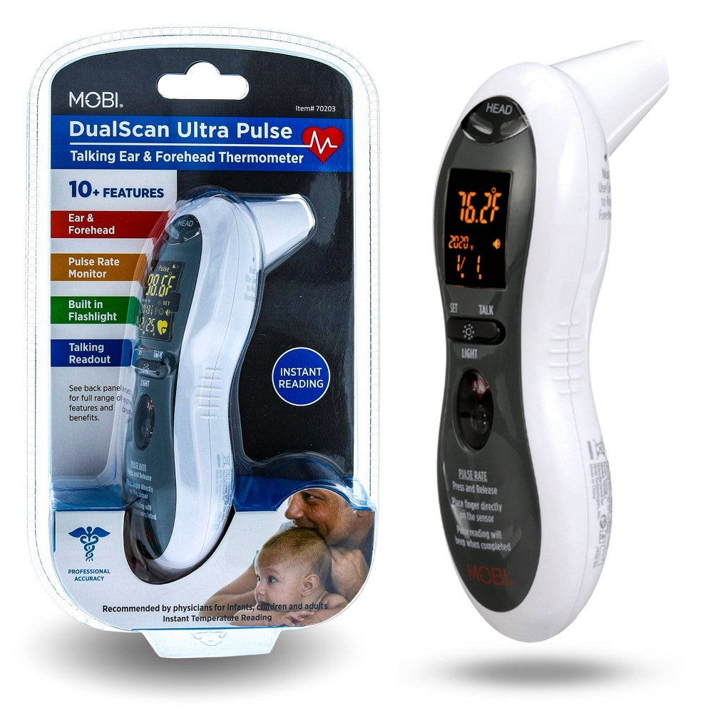 DualScan Ultra Pulse Talking Ear & Forehead Thermometer