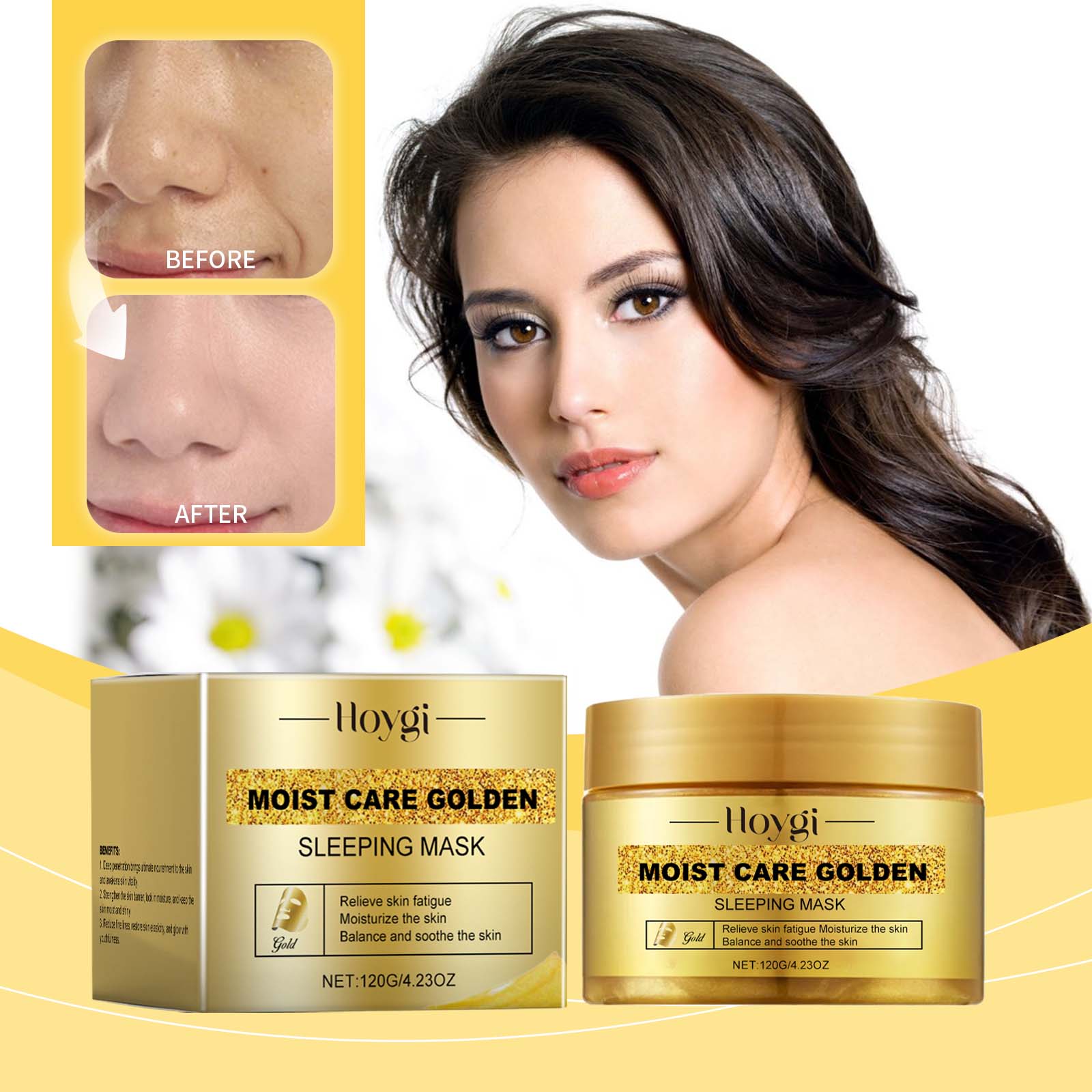 Gold Sleeping Mask, Moisturizing, Moisturizing, Moisturizing, Smoothing And Firming Skin Hydrating Mask