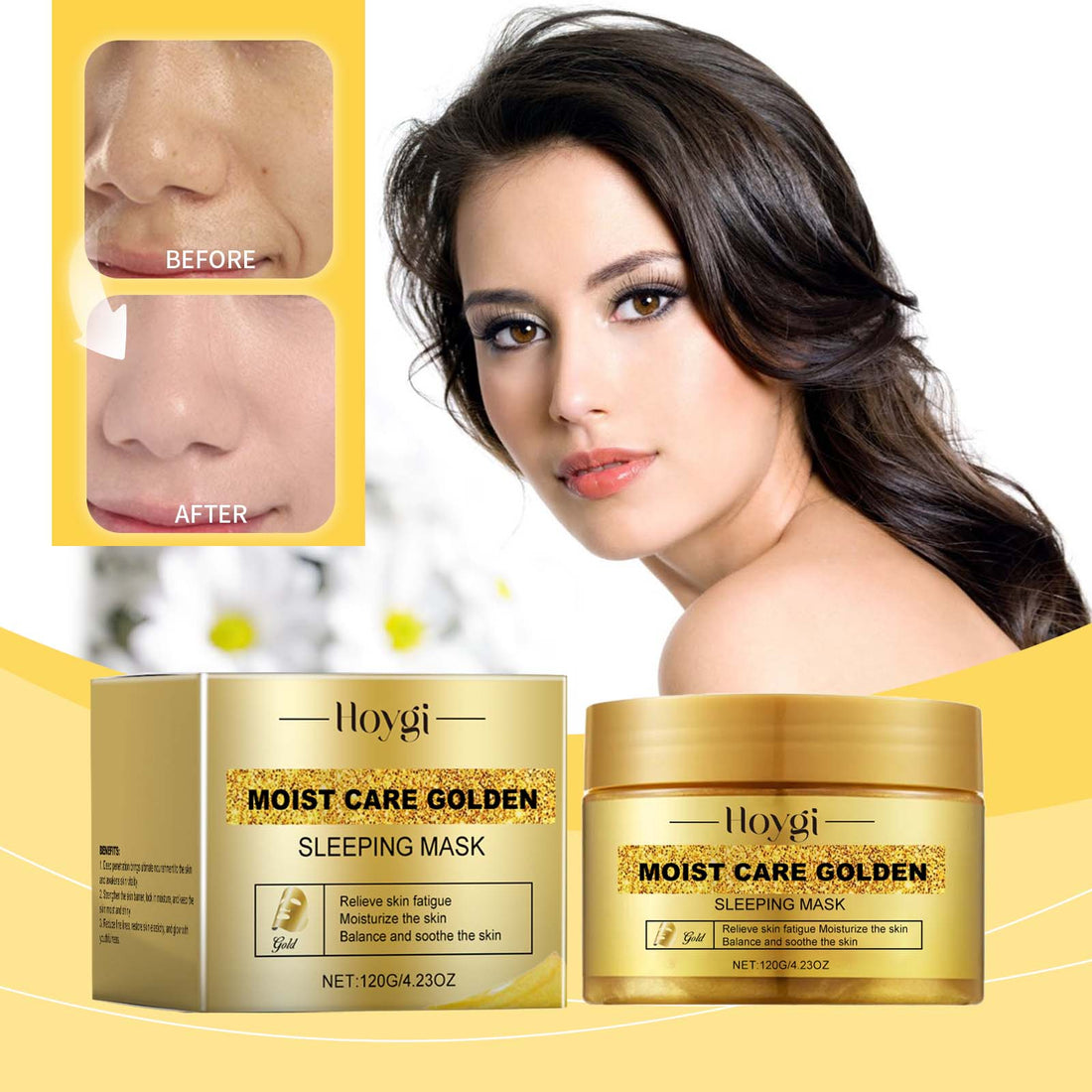 Gold Sleeping Mask, Moisturizing, Moisturizing, Moisturizing, Smoothing And Firming Skin Hydrating Mask