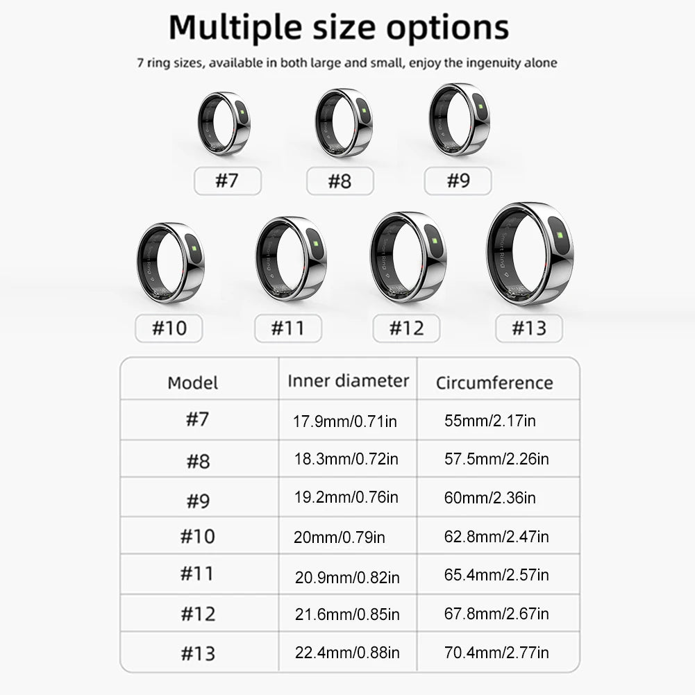 Smart Ring R08 Womens Men Electronic Smartring 5ATM Waterproof Sports Fitness Tracker Sleep Tracker for Xiaomi Samsung Phone