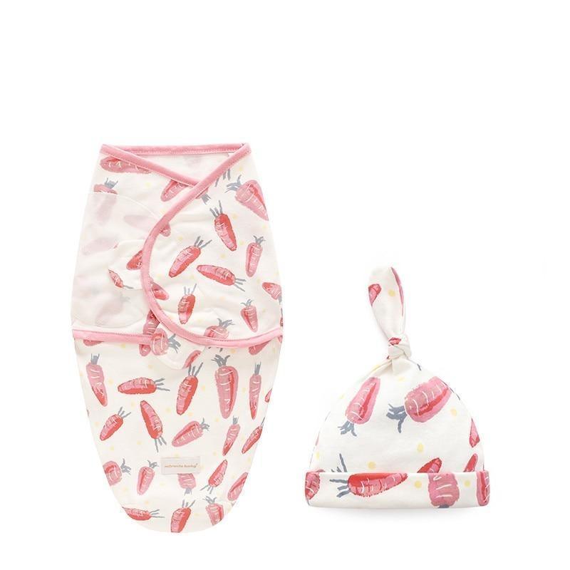 Baby Swaddle Blanket With Cap For Newborn Wrap Cotton Swaddling Bag Baby Envelope Sleep sack  Blanket .