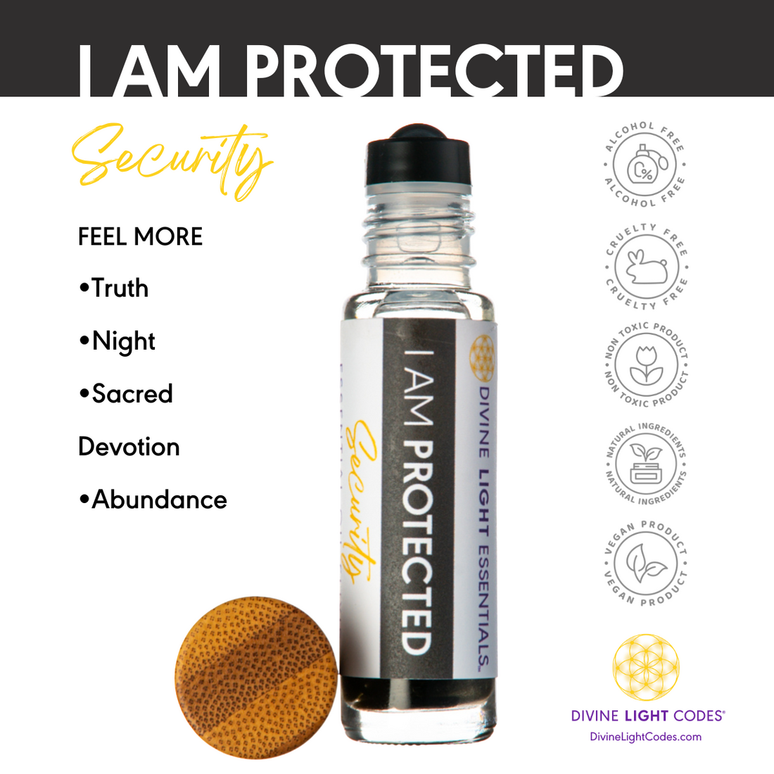 I Am Protected Essential Oil Elixir - Security - Grounding - Protection - Aromatherapy Roller Bottle