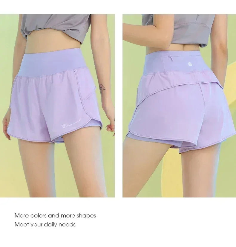 PHIGEER Yoga Shorts for Women Lightweight Gym Cycling Workout Shorts with Pocket Breathable Running Sweatpants Athletic Clothes