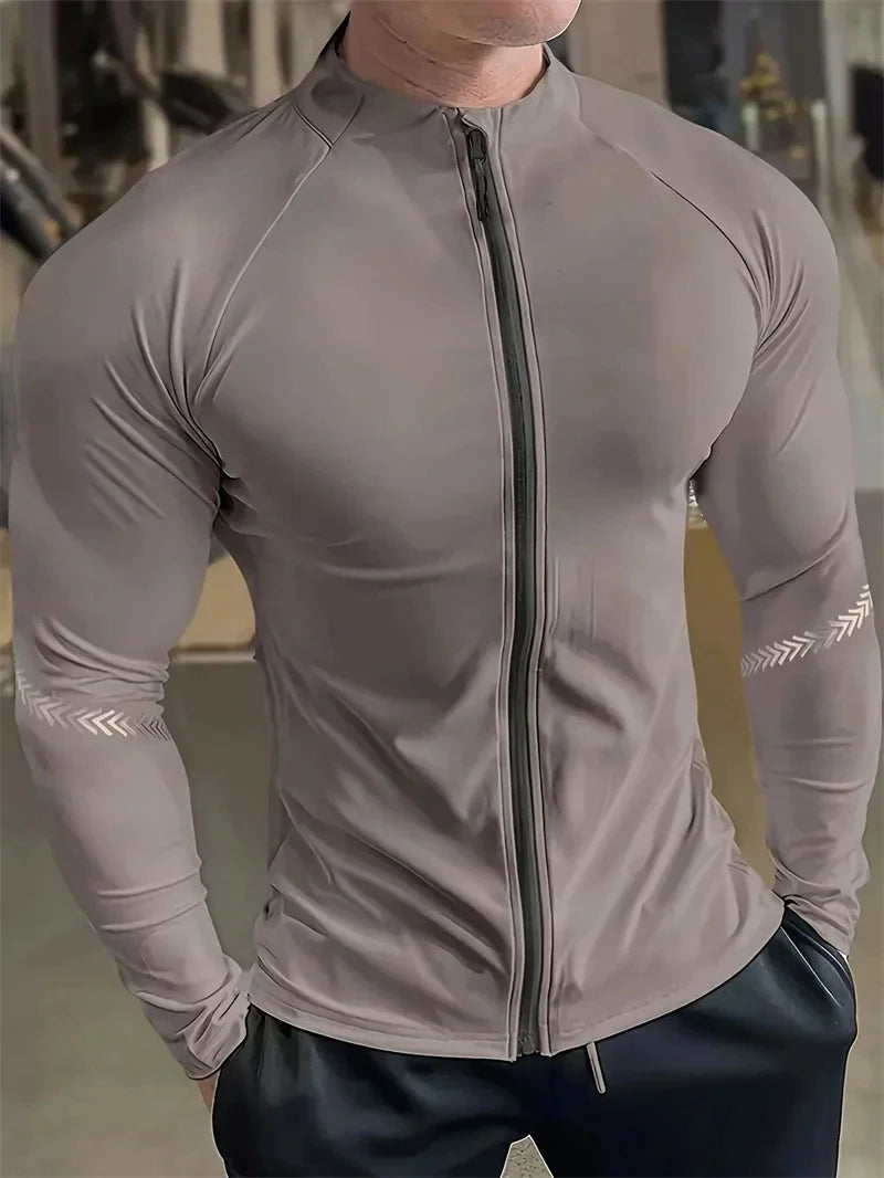 Men's Compression Sports Jacket | Gym Running Clothing & Quick Dry Fitness