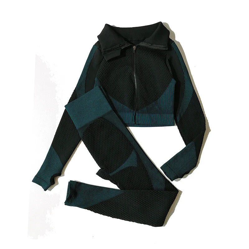 Yoga Leggings & Top Set Workout Clothes Gym Wear