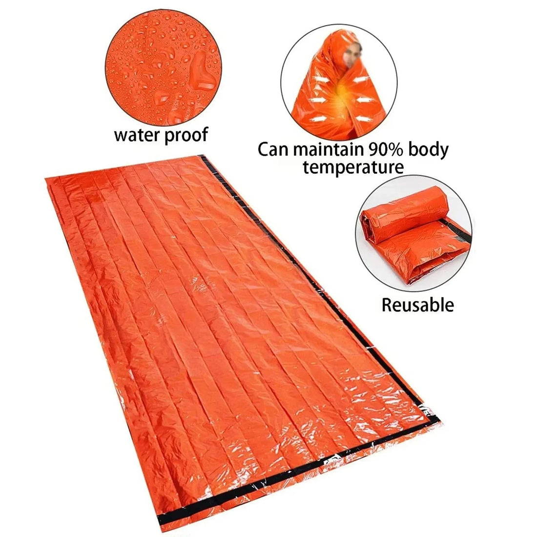 Emergency Survival Sleeping Bag – Portable Waterproof Mylar Thermal Bivy Sack for Camping & Rescue