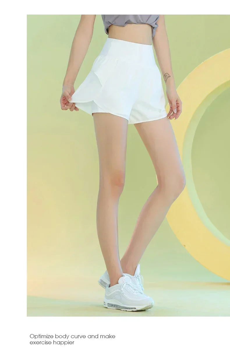 PHIGEER Yoga Shorts for Women Lightweight Gym Cycling Workout Shorts with Pocket Breathable Running Sweatpants Athletic Clothes