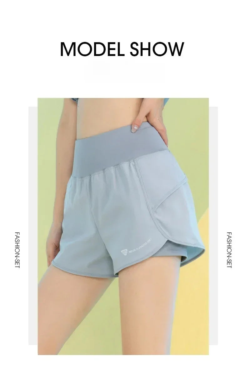 PHIGEER Yoga Shorts for Women Lightweight Gym Cycling Workout Shorts with Pocket Breathable Running Sweatpants Athletic Clothes