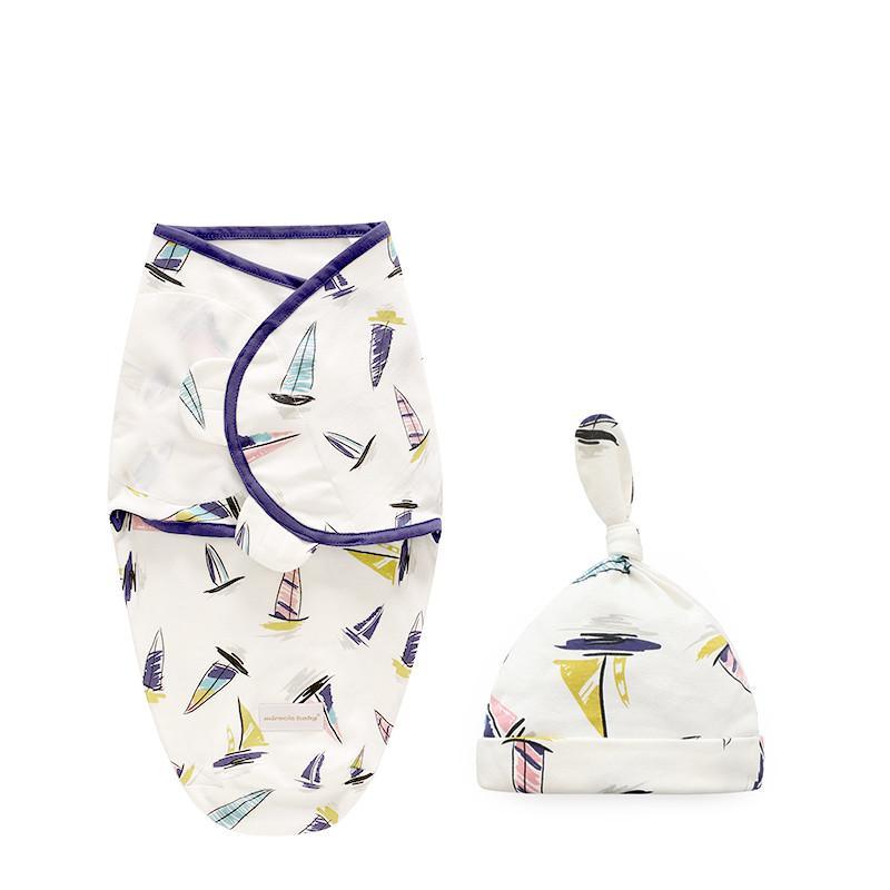 Baby Swaddle Blanket With Cap For Newborn Wrap Cotton Swaddling Bag Baby Envelope Sleep sack  Blanket .