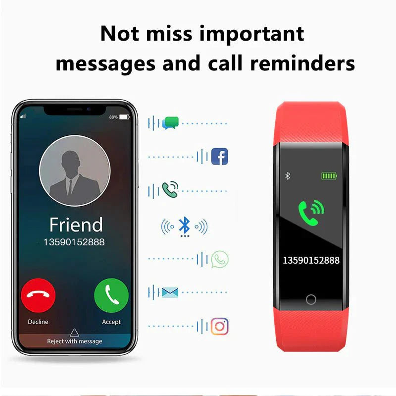 IP67 Waterproof Fitness Tracker Smart Watch with Heart Rate, BP, Sleep & Multi‑Sport