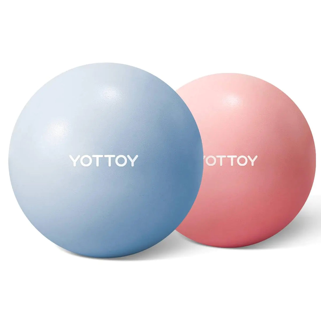 YOTTOY Pilates Ball 10-inch Exercise Ball with Anti-burst Technology for Stability Stability Ball for Yoga Pilates Physical Therapy Home Gym and Office Fitness Equipment (Pink+Blue 9inch+10inch)