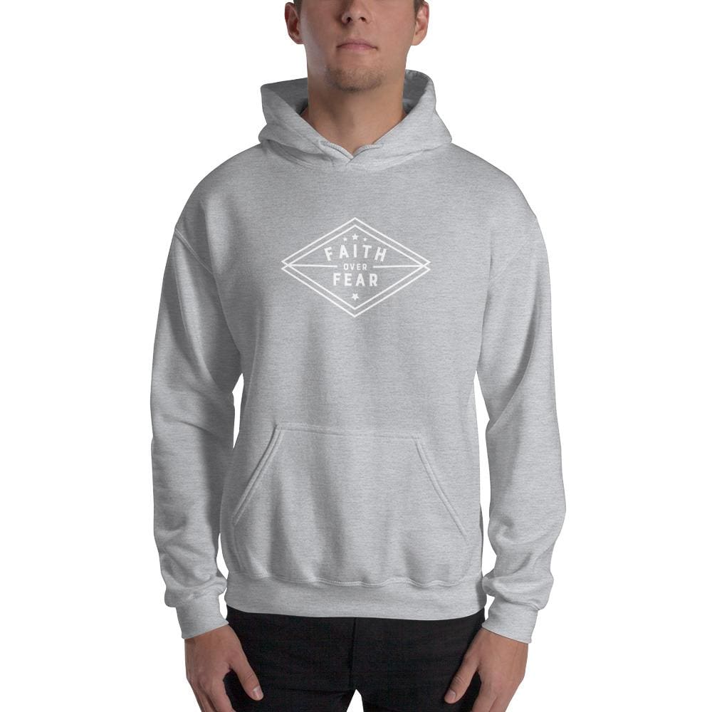 Men's Faith over Fear Diamond Christian Hoodie Sweatshirt