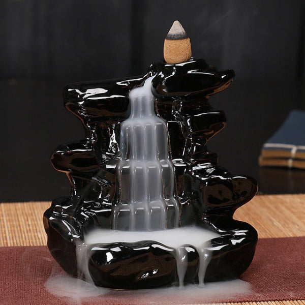 Black Cascade Waterfall Backflow Incense Burner