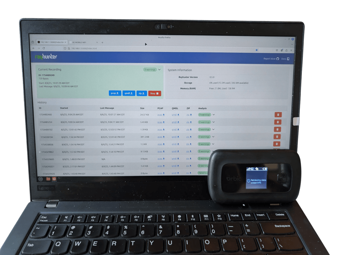 RayHunter IMSI Catcher Detector – Kajeet RC400LX 4G LTE Hotspot – Professionally Refurbished & Pre-Installed