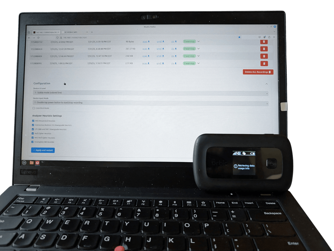 RayHunter IMSI Catcher Detector – Kajeet RC400LX 4G LTE Hotspot – Professionally Refurbished & Pre-Installed